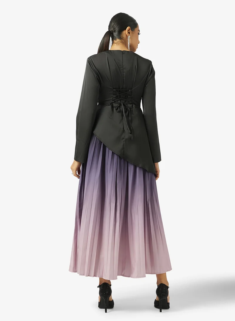 Khizana Dress With Ombre Print